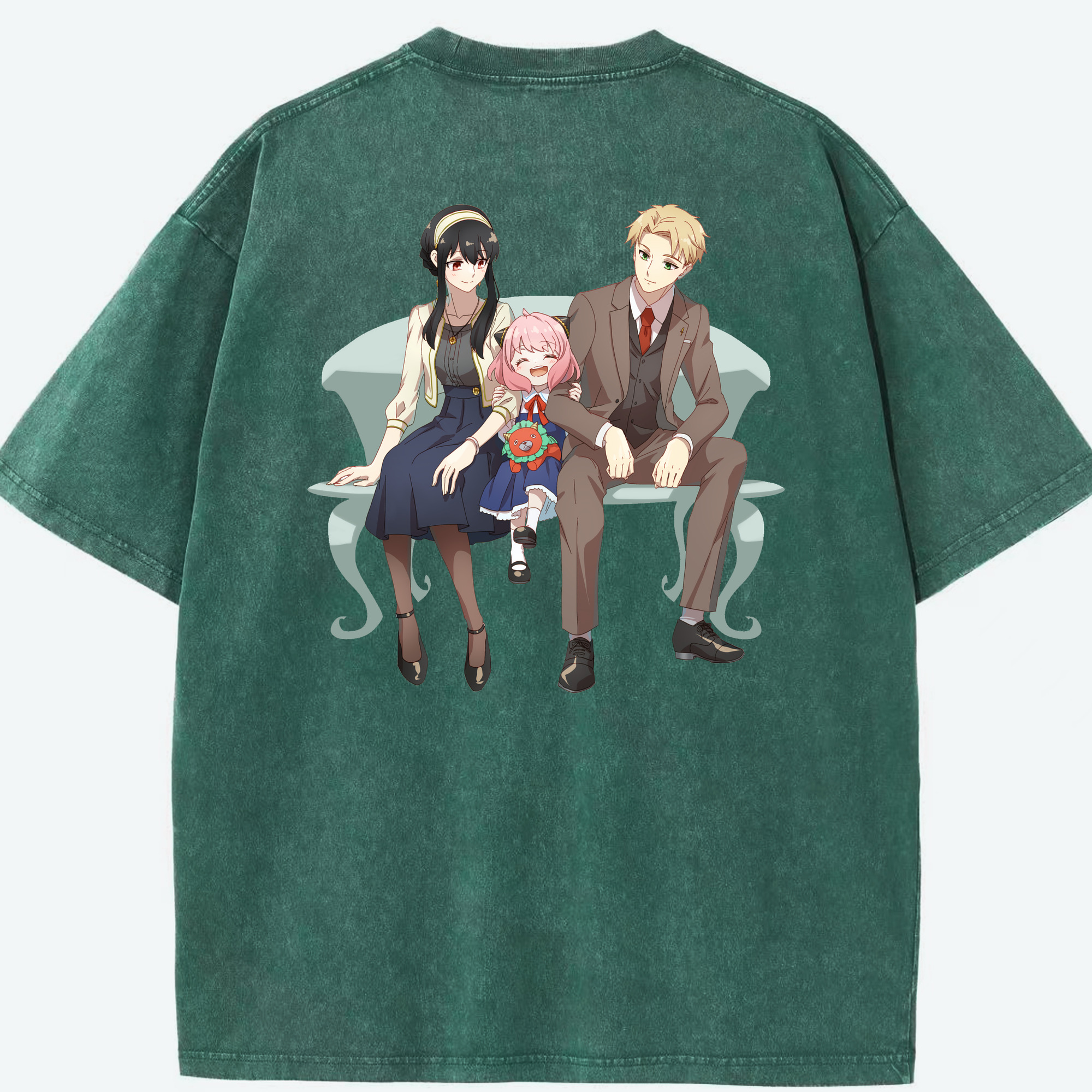 （画像用） SPY×FAMILY间谍家家酒 綿100% ヴィンテージ風 半袖Tシャツ（背面プリント）